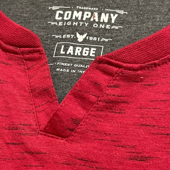 COMPANY EIGHTY ONE TRADEMARK SHIRT MENS LONG SLEEVE THUNDER RED COLOR SIZE LARGE - Picture 11 of 11